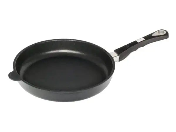 Non-stick black frying pan with ergonomic handle, premium kitchenware at Cookin Stores