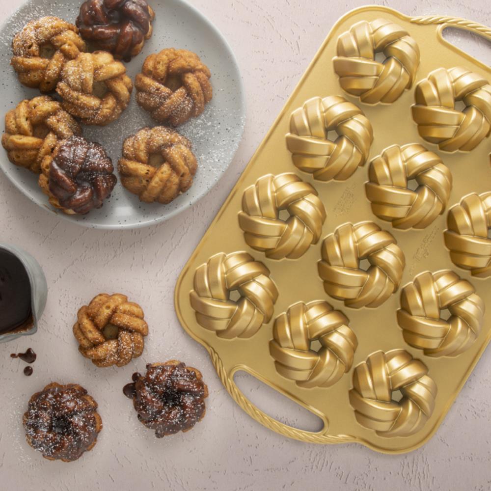 Nordic Ware 75th Anniversary Gold Braided Bundt Bites Pan