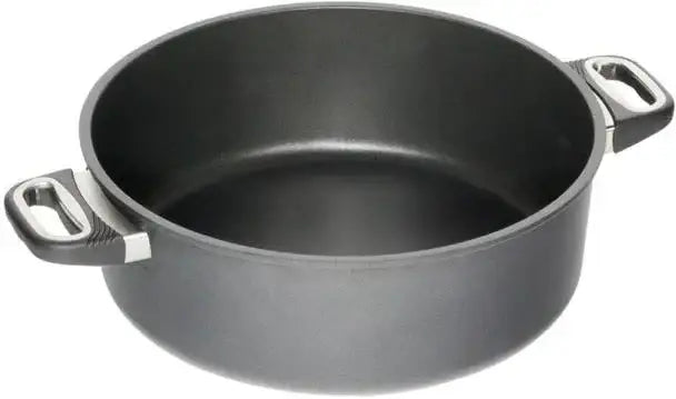 Non-stick black casserole pot with metal handles, premium cookware at Cookin Stores