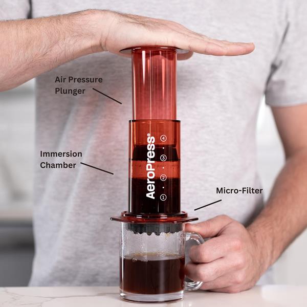 AeroPress Clear Red 4-Cup Coffee Maker