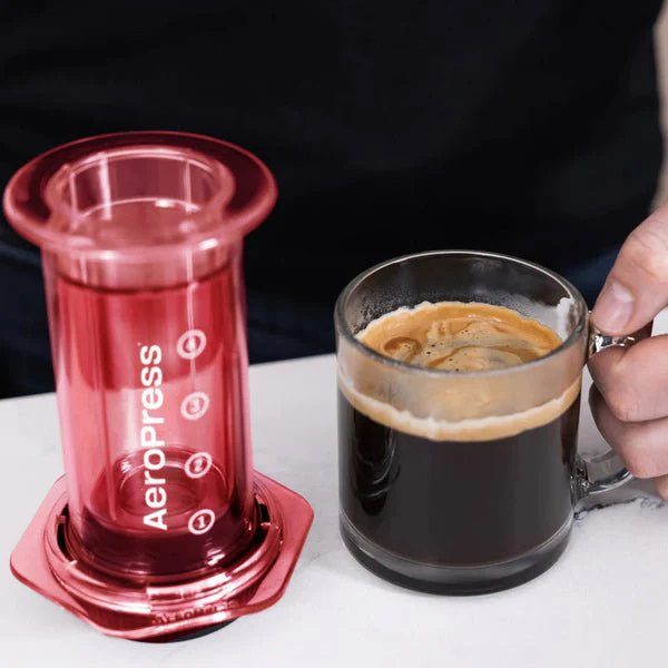 AeroPress Clear Red 4-Cup Coffee Maker