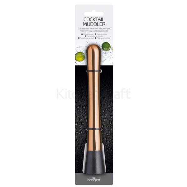 BarCraft Copper Cocktail Muddler 21cm