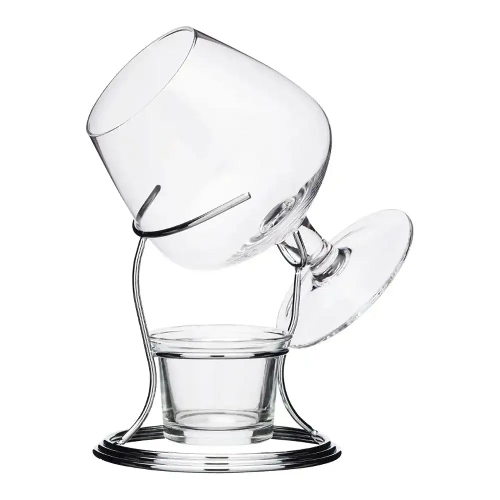 Clear glass hourglass on a white background