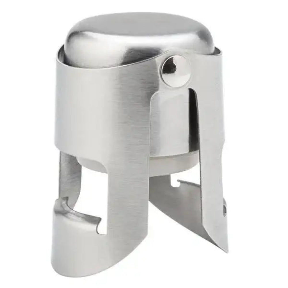 Metallic bottle cap opener on a white background