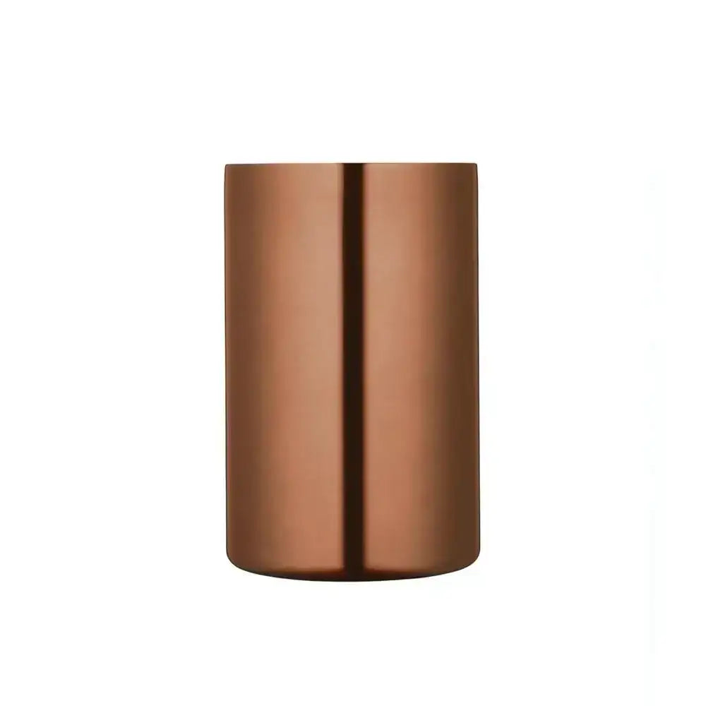 Cylindrical copper object on a white background