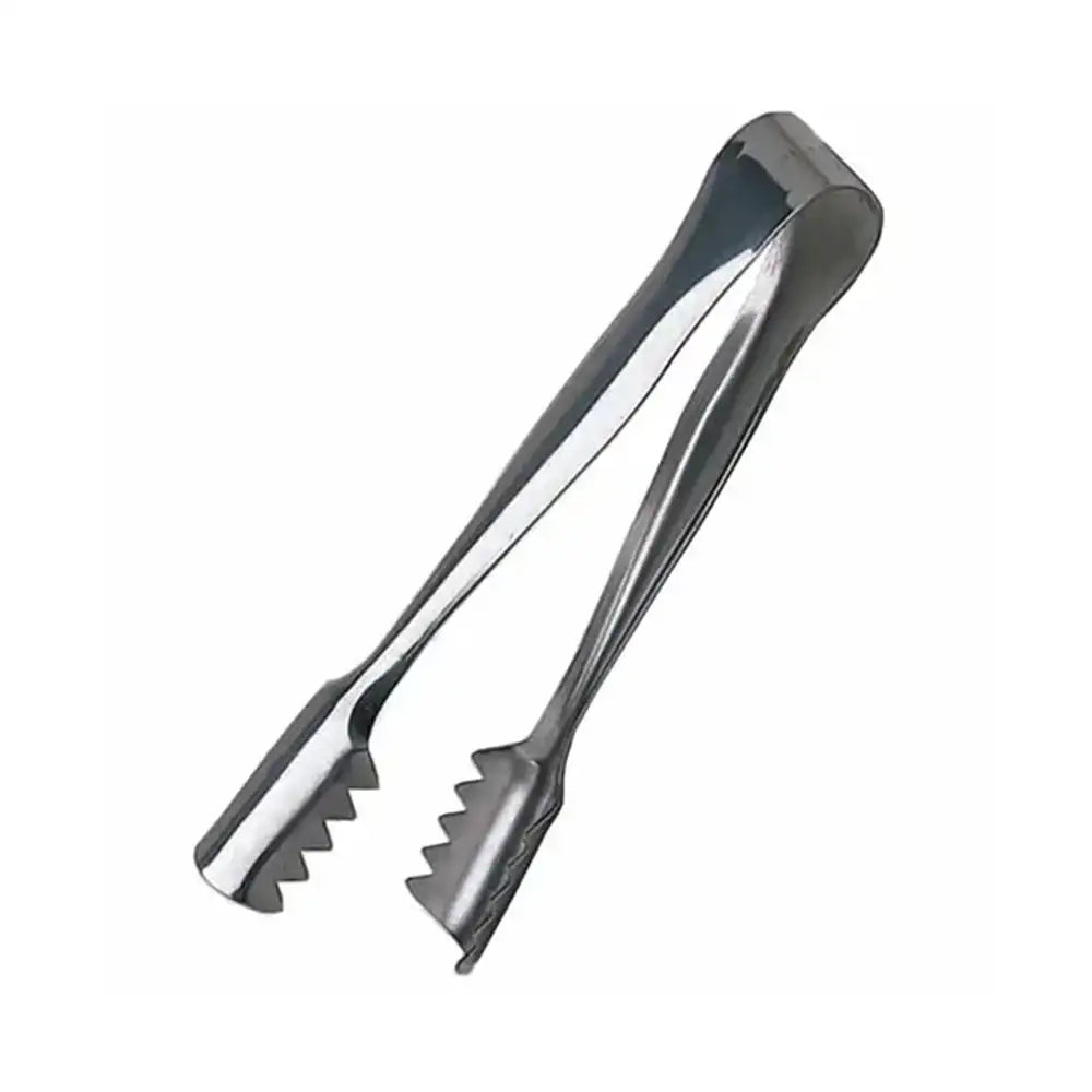 Metallic tongs on a white background