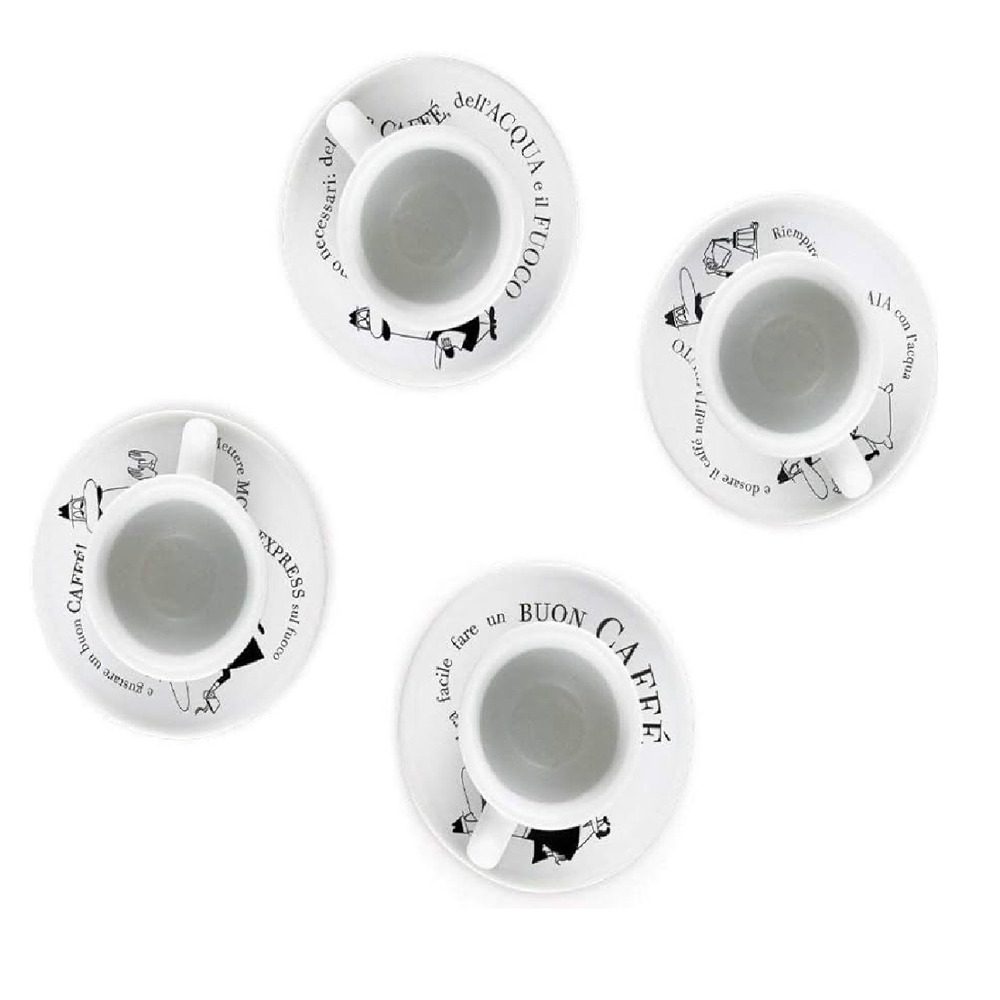 Bialetti Carosello Espresso Cup & Saucer Set of 4