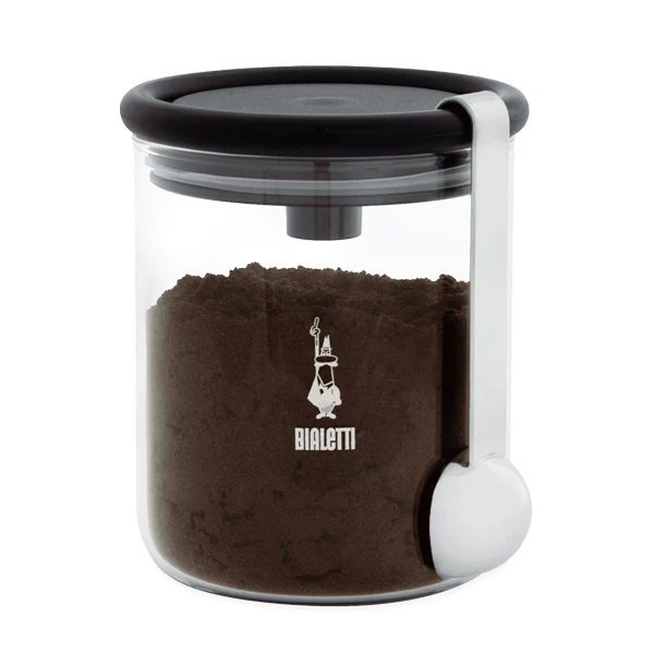 Bialetti Coffee Glass Storage Jar With Moka Top