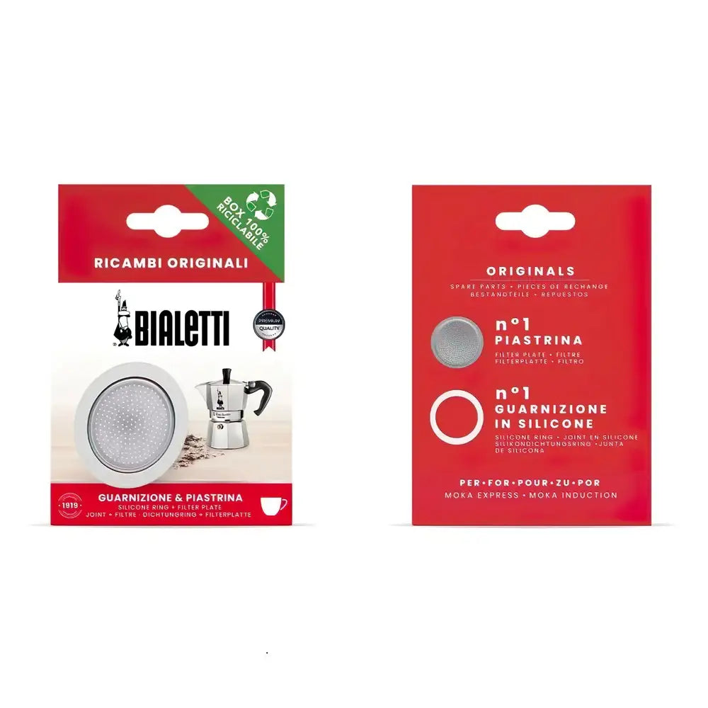 Two Bialetti replacement parts packaging on a white background