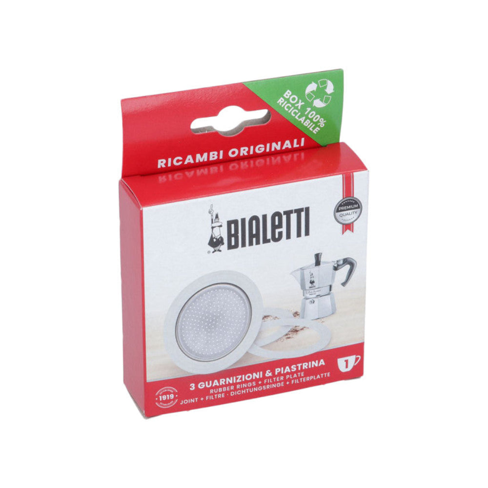Bialetti Moka Replacement Gasket & Filter 1-Cup
