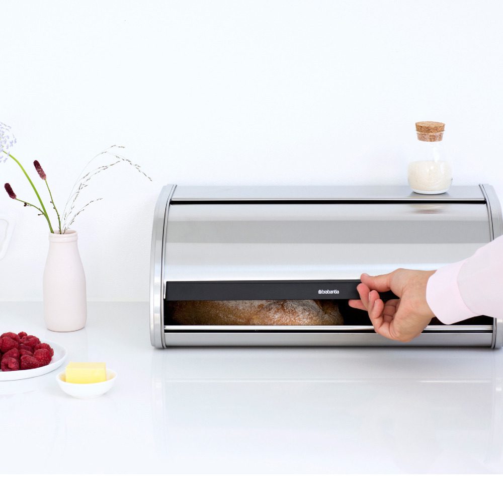 Brabantia Bread Bin Roll Top Matt Steel