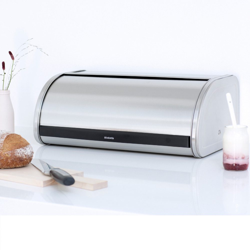 Brabantia Bread Bin Roll Top Matt Steel