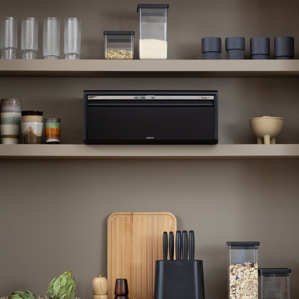 Brabantia Fall Front Bread Bin Matt Black