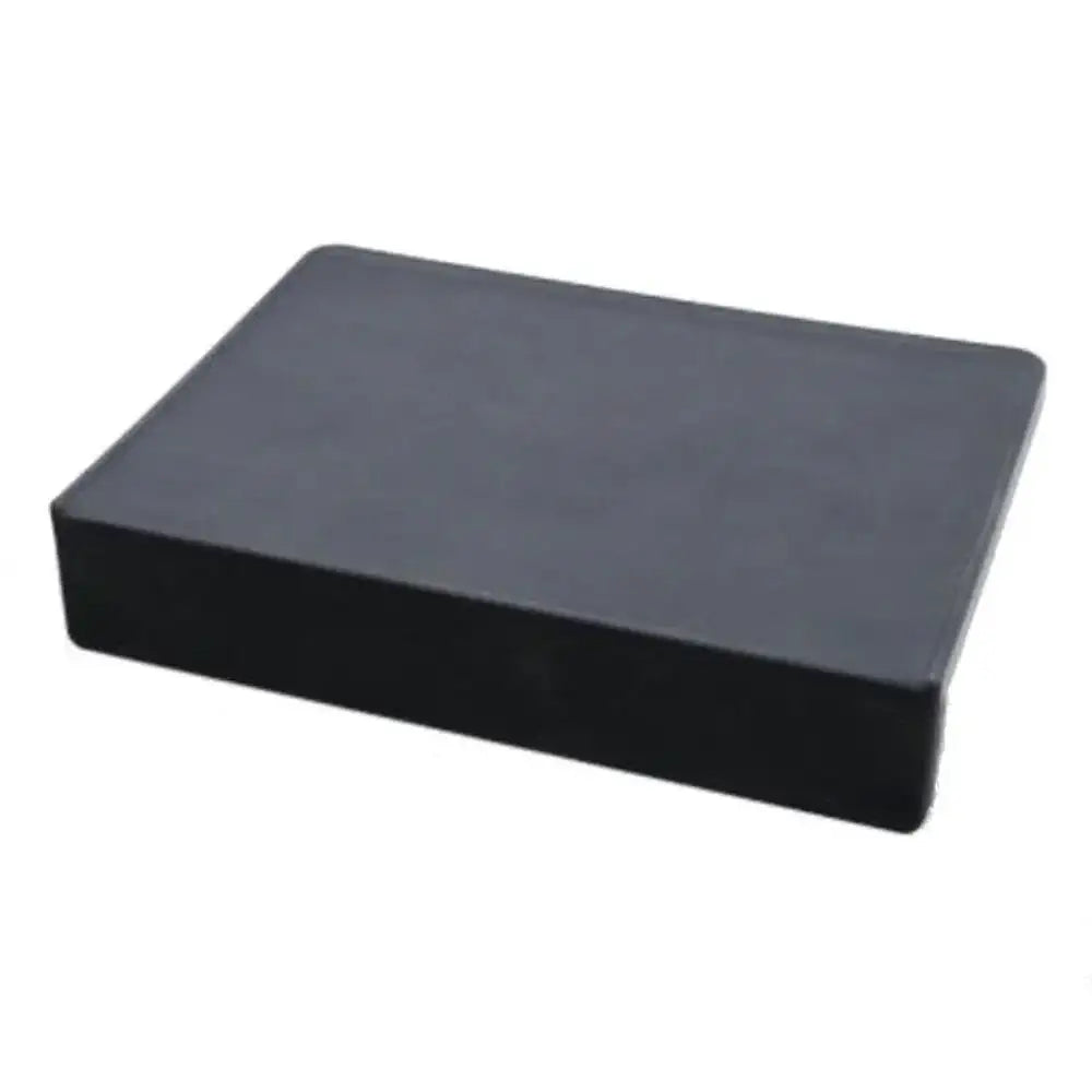 Black rectangular block on a white background