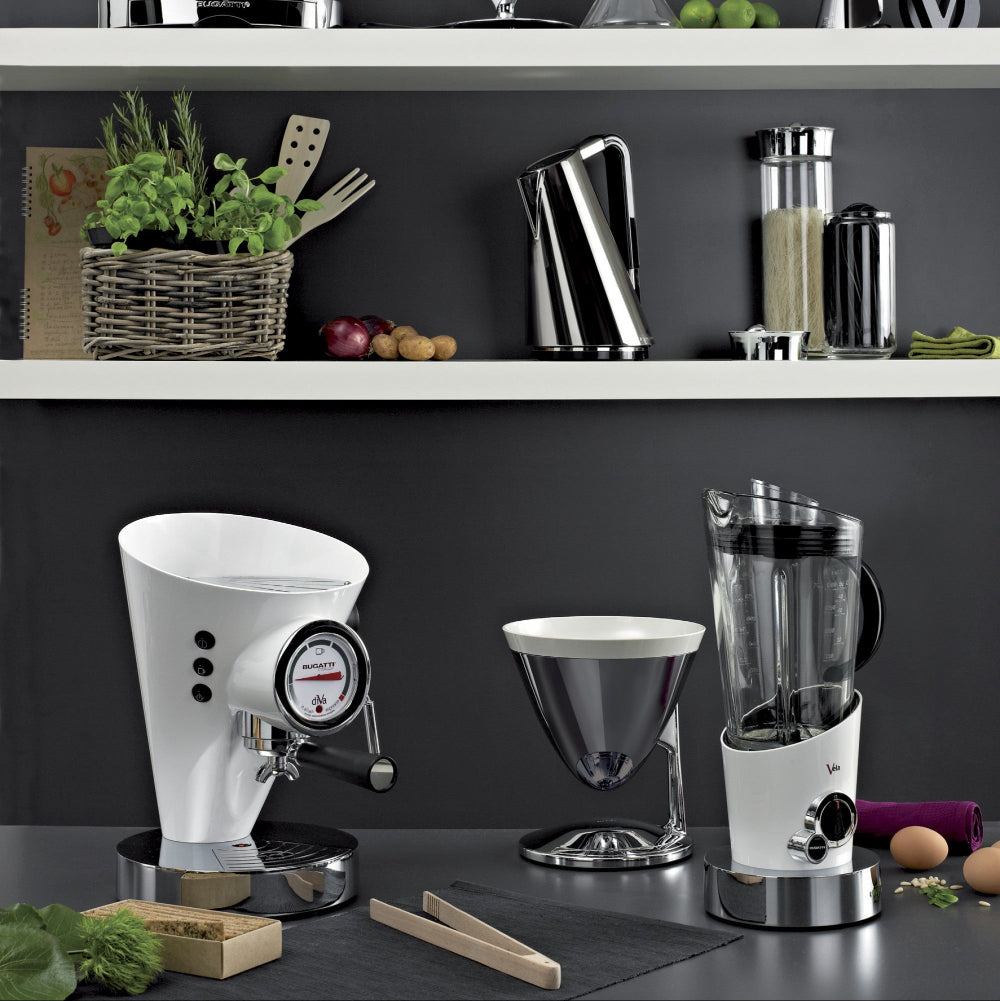 Kitchen appliances on a dark kitchen surface 