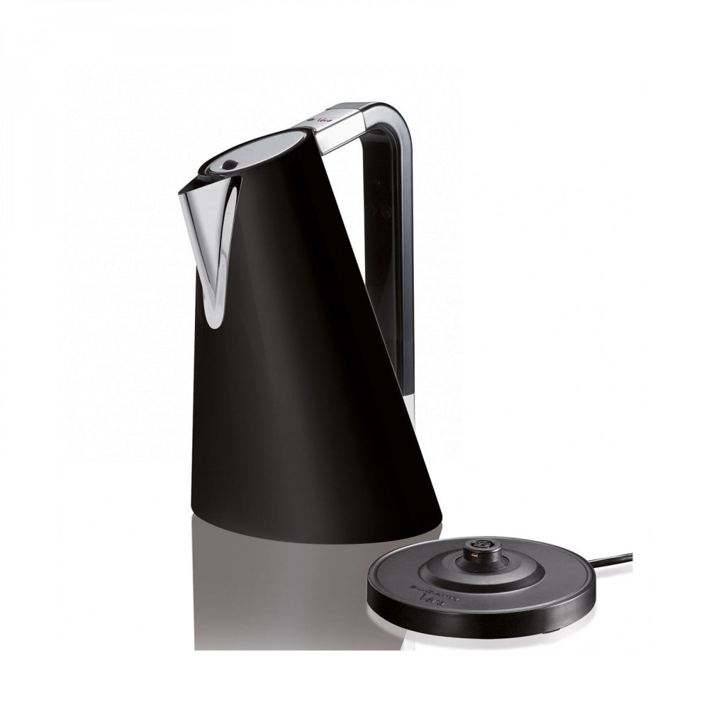 Black kettle with a white background 