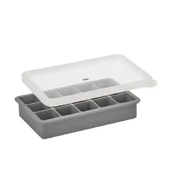 Cilio silicone ice cube tray with lid, grey, premium kitchenware at Cookin Stores