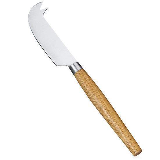 Stainless steel cheese knife with wooden handle, premium kitchenware from Cookin Stores.