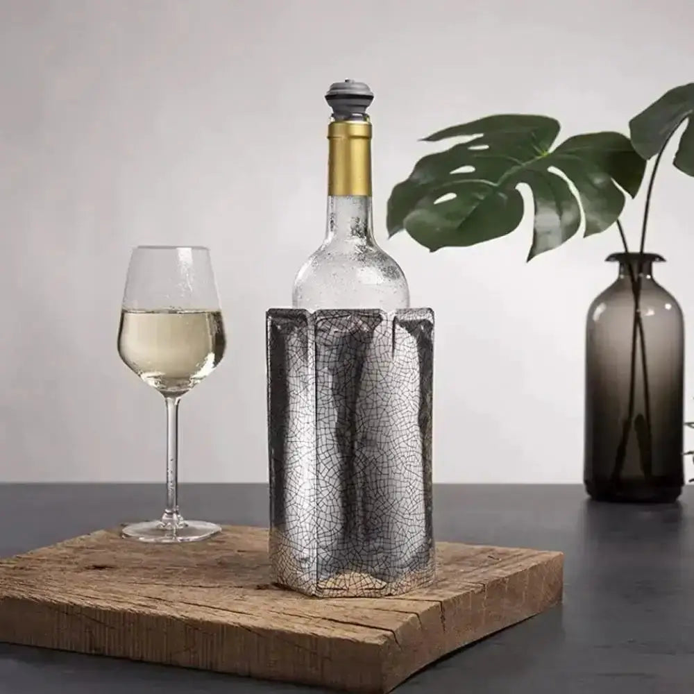 Cilio Wine Bottle Cooler Sleeve Silver