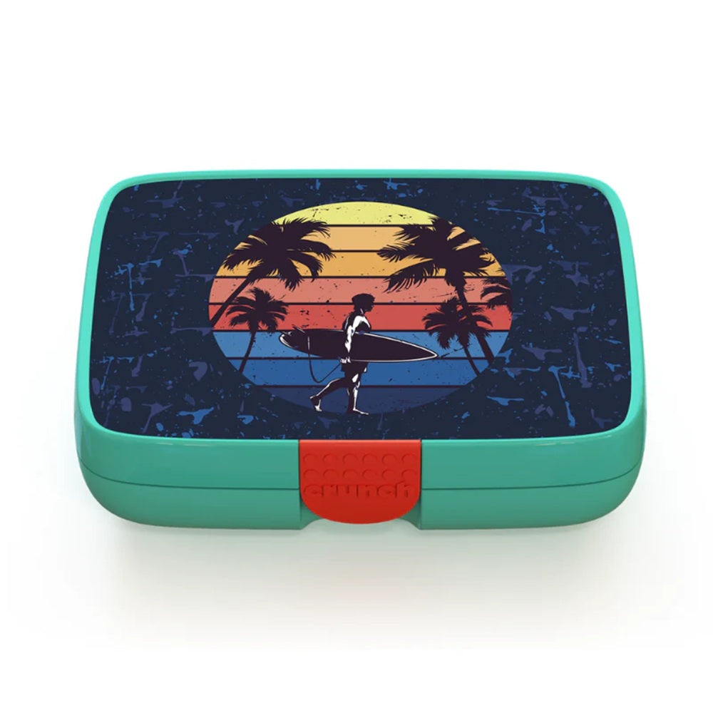 Crunchbox Classic 5 Compartment Lunchbox Aqua Surfer