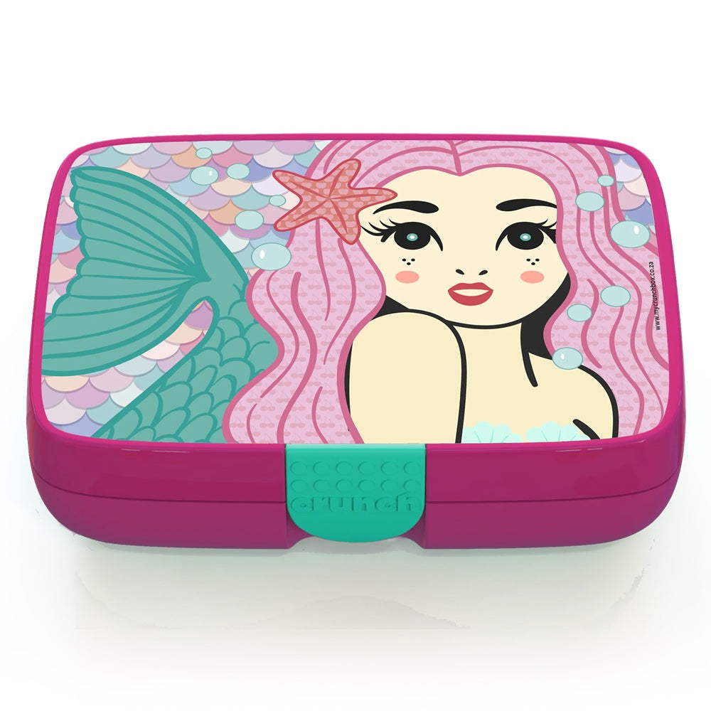 Crunchbox Classic 5 Compartment Lunchbox Pink Mermaid