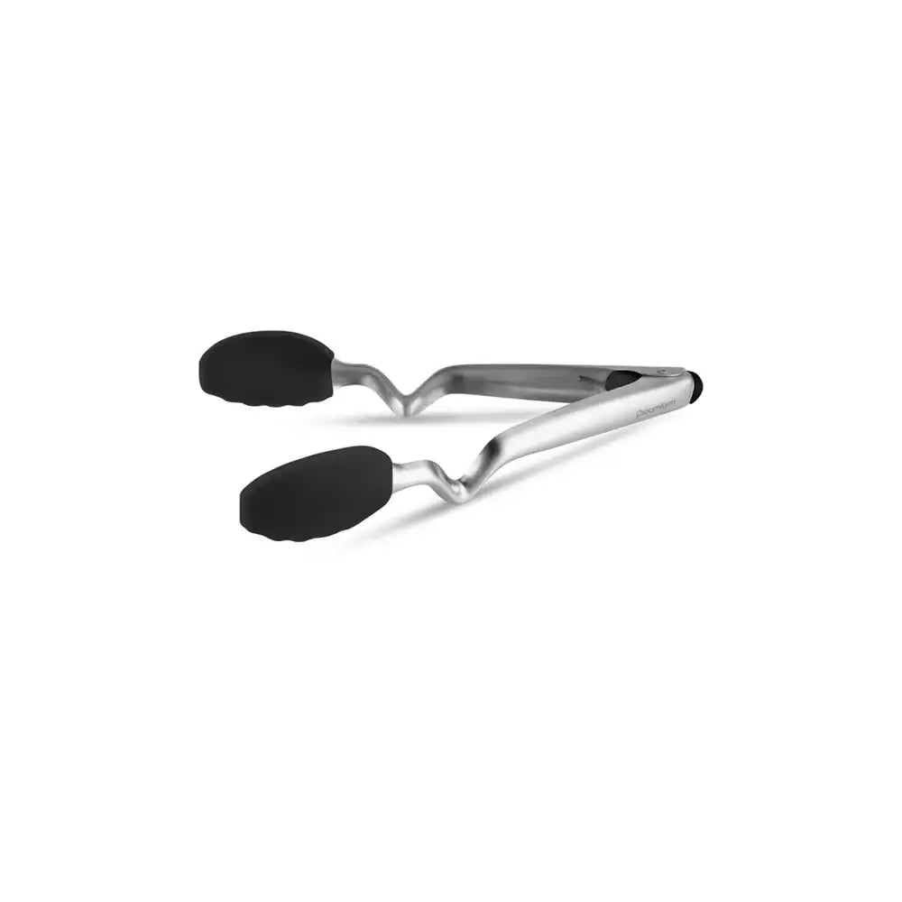 tongs with black silicone ends on a white background