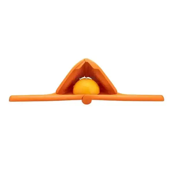 Orange Dreamfarm Fluicer lemon squeezer with lemon, premium kitchenware from Cookin Stores
