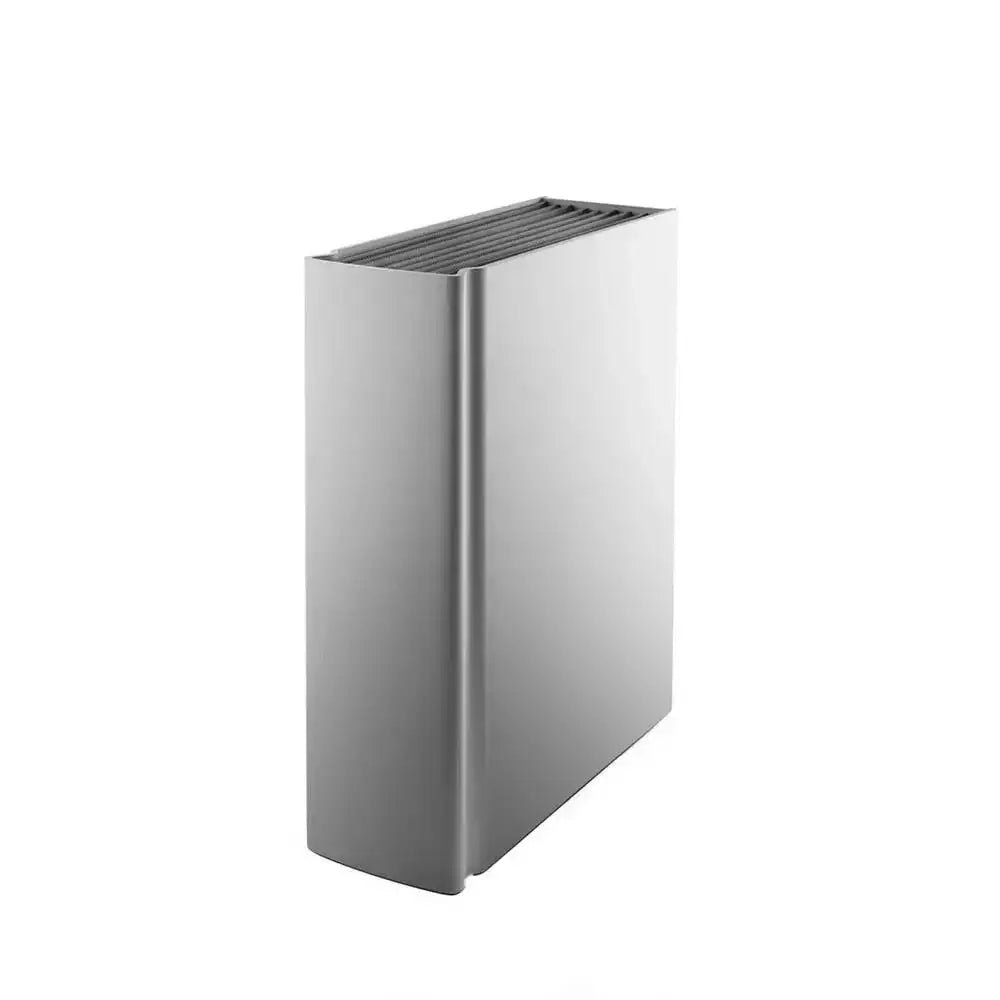 Stainless steel trash can on a white background