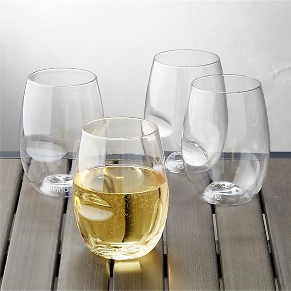 Govino Dishwasher Safe Plastic White Wine Glasses Set of 2