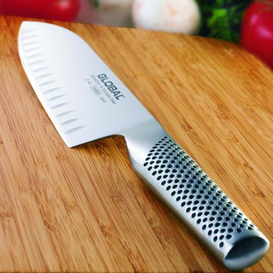 Global G Series Fluted Santoku Knife 18cm