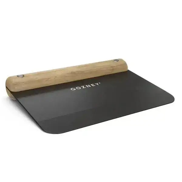 Gozney pizza dough cutter with wooden handle and black blade, premium kitchenware at Cookin Stores