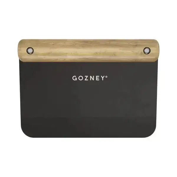 Gozney pizza dough cutter with wooden handle and black blade, premium kitchenware at Cookin Stores