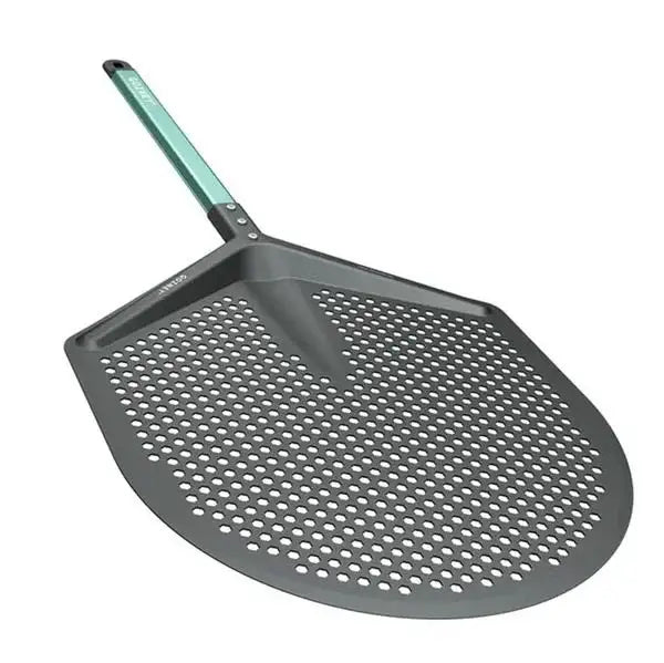Gozney Pro Placement Peel 35cm with perforated metal blade and mint green handle, premium kitchenware at Cookin Stores