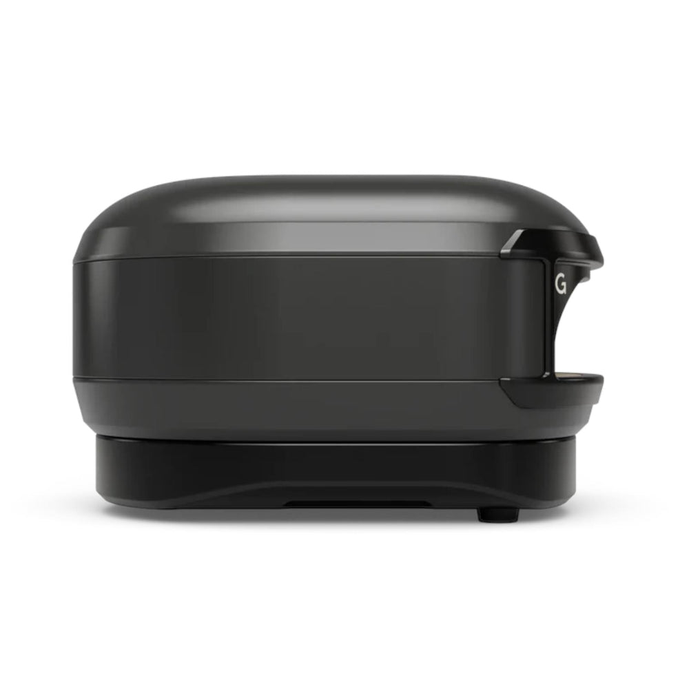 Black pizza oven on a white background