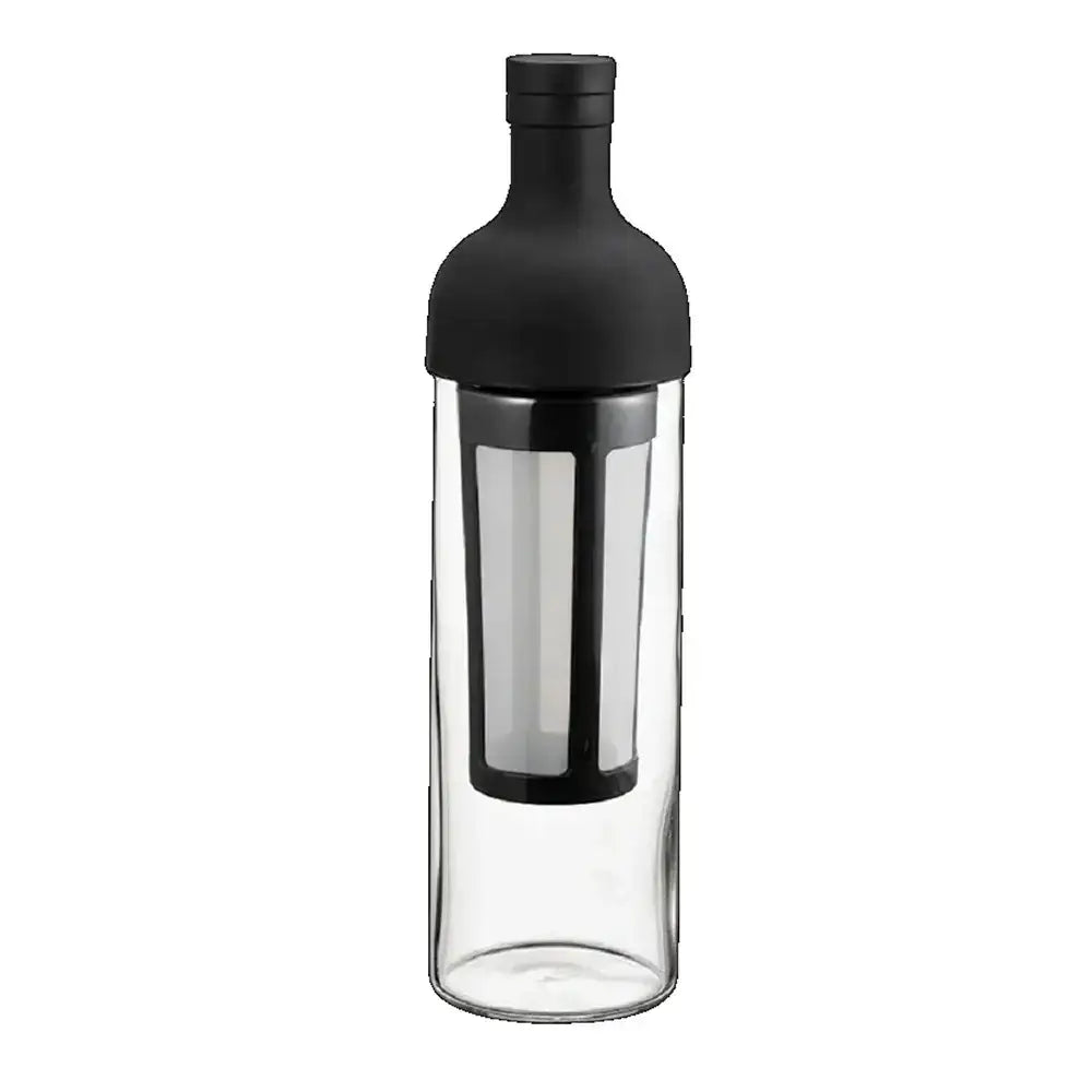 Hario Filter-in Coffee Bottle Black, premium glass cold brew coffee maker on white background