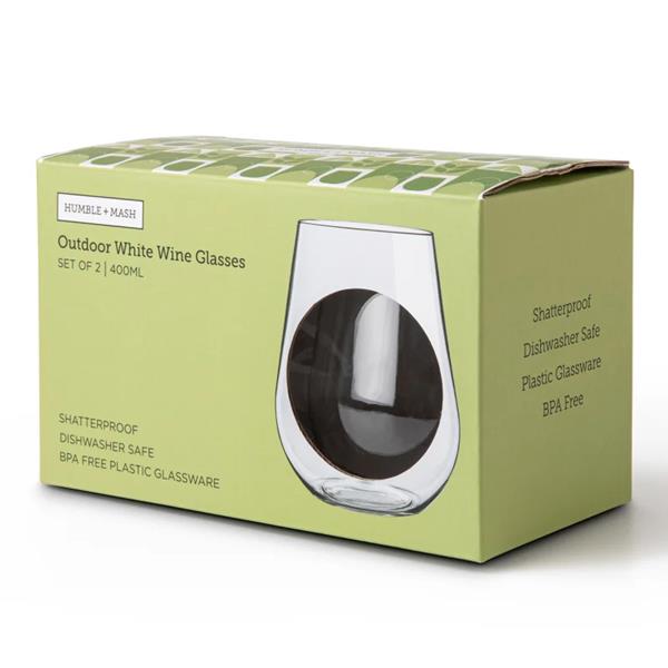 Humble and Mash Outdoor White Wine Glasses Set 2