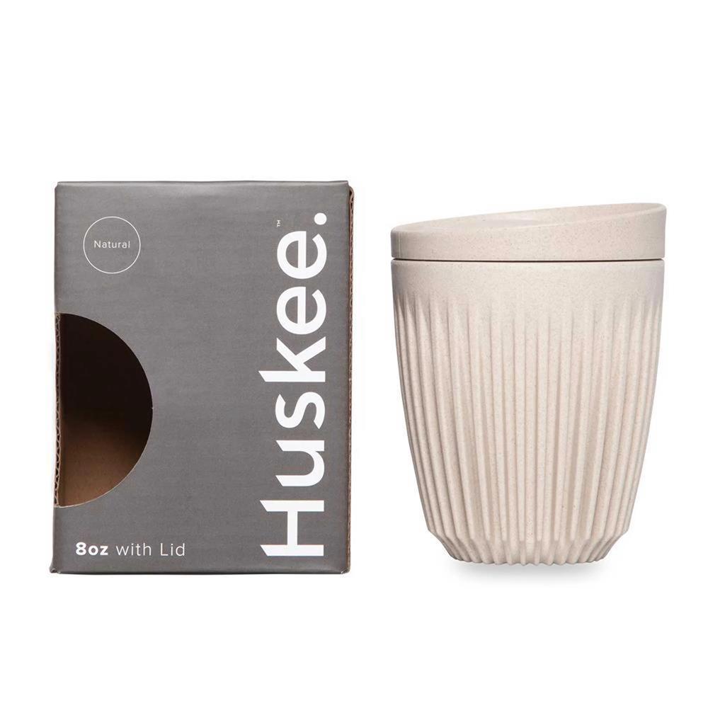Huskee Natural Coffee Travel Cup & Lid 235ml