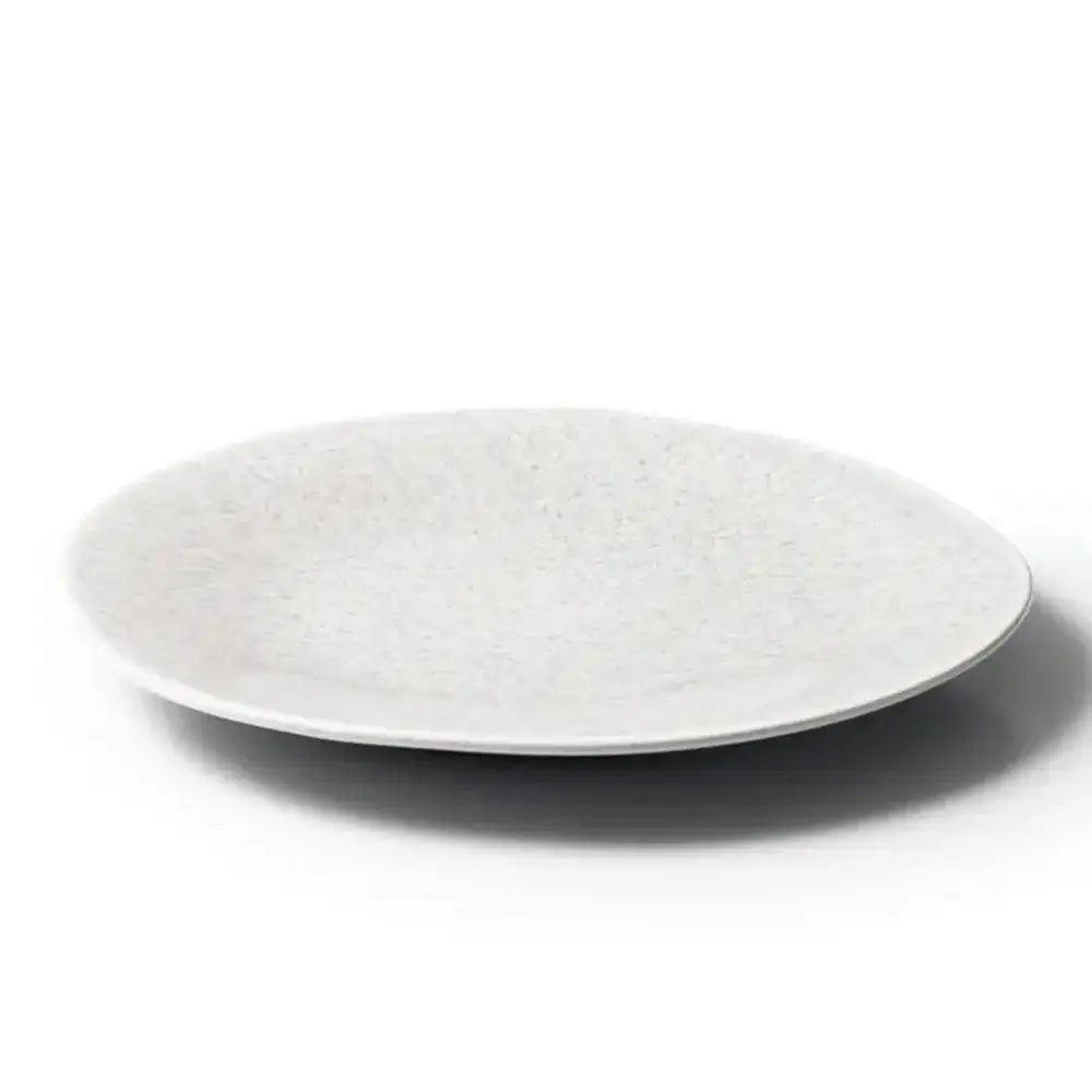 Grey ceramic plate on a white background