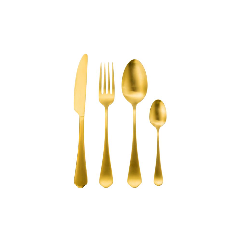 Jenna Clifford Modera Satin Gold Cutlery Set 16 Piece.