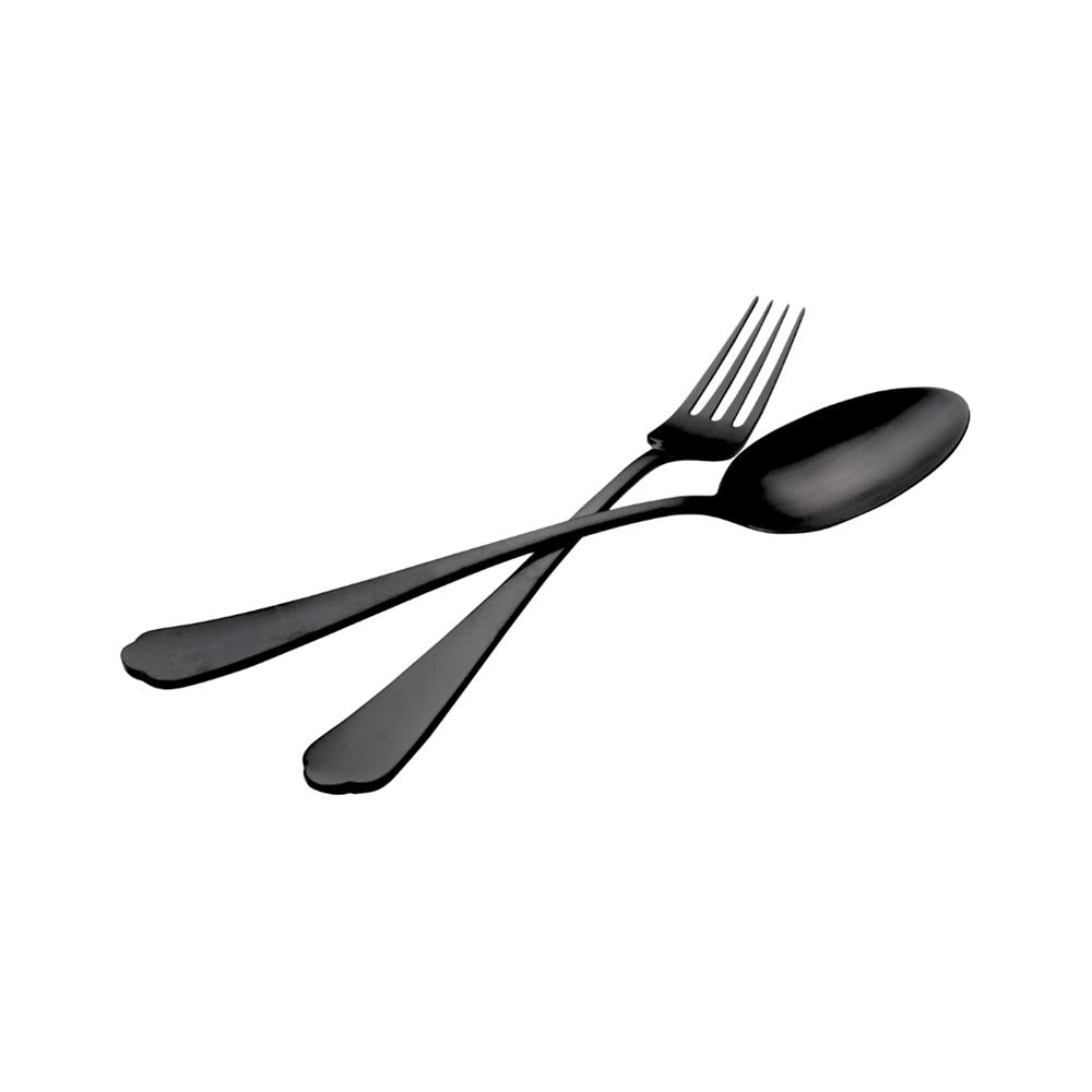 Jenna Clifford Modera Satin Black Salad Server Set 2 Piece.
