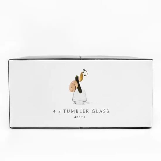 Jan Hendrik Crystal Tumbler Glasses 400ml Set of 4