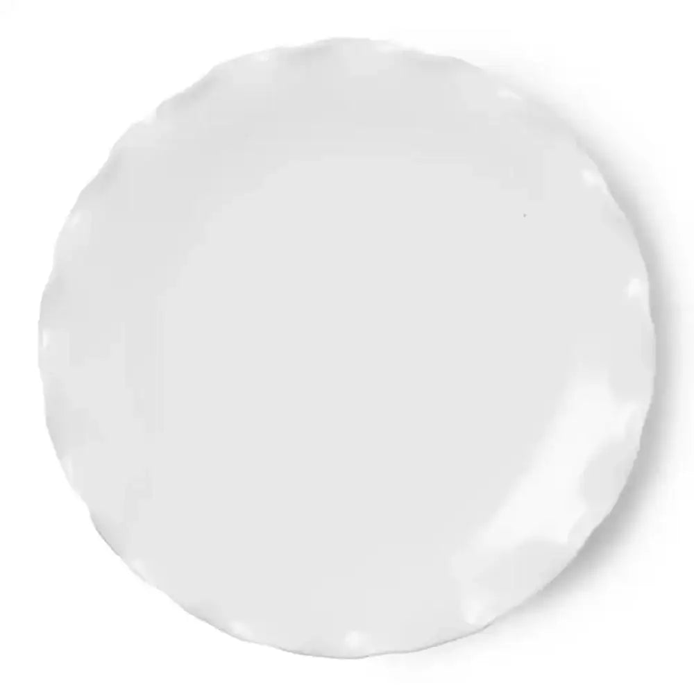 White ceramic plate on a white background