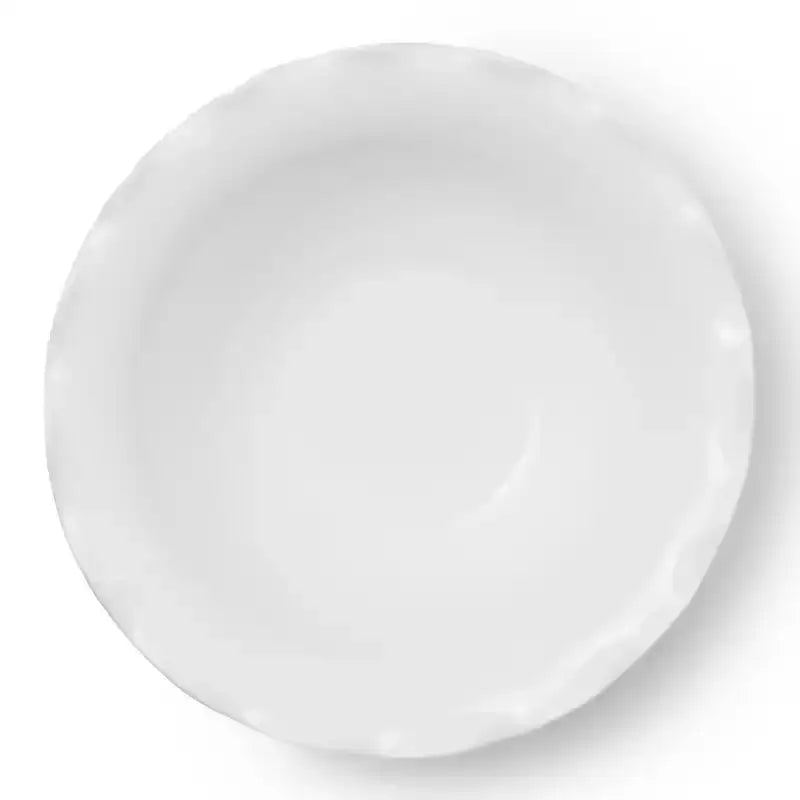 White ceramic salad bowl on a white background
