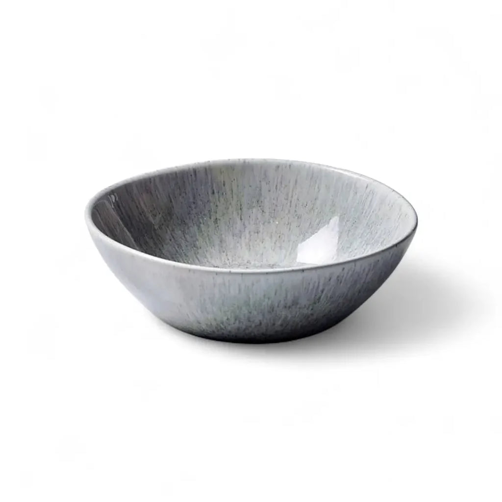 Gray ceramic bowl on a white background