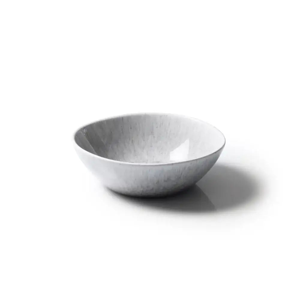 Gray ceramic bowl on a white background