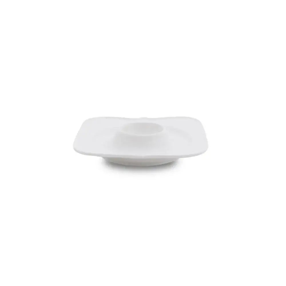 White ceramic plate on a white background
