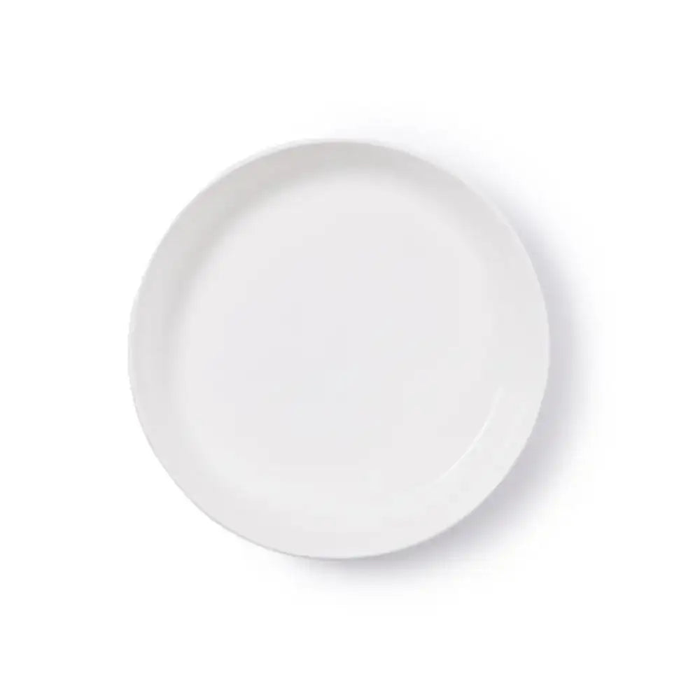 White ceramic plate on a white background