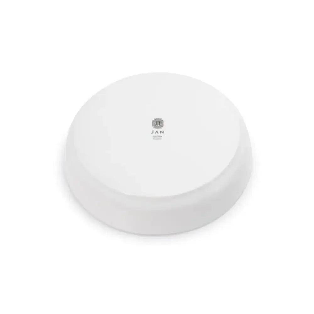 Round low bowl white with 'JAN' branding on a white background