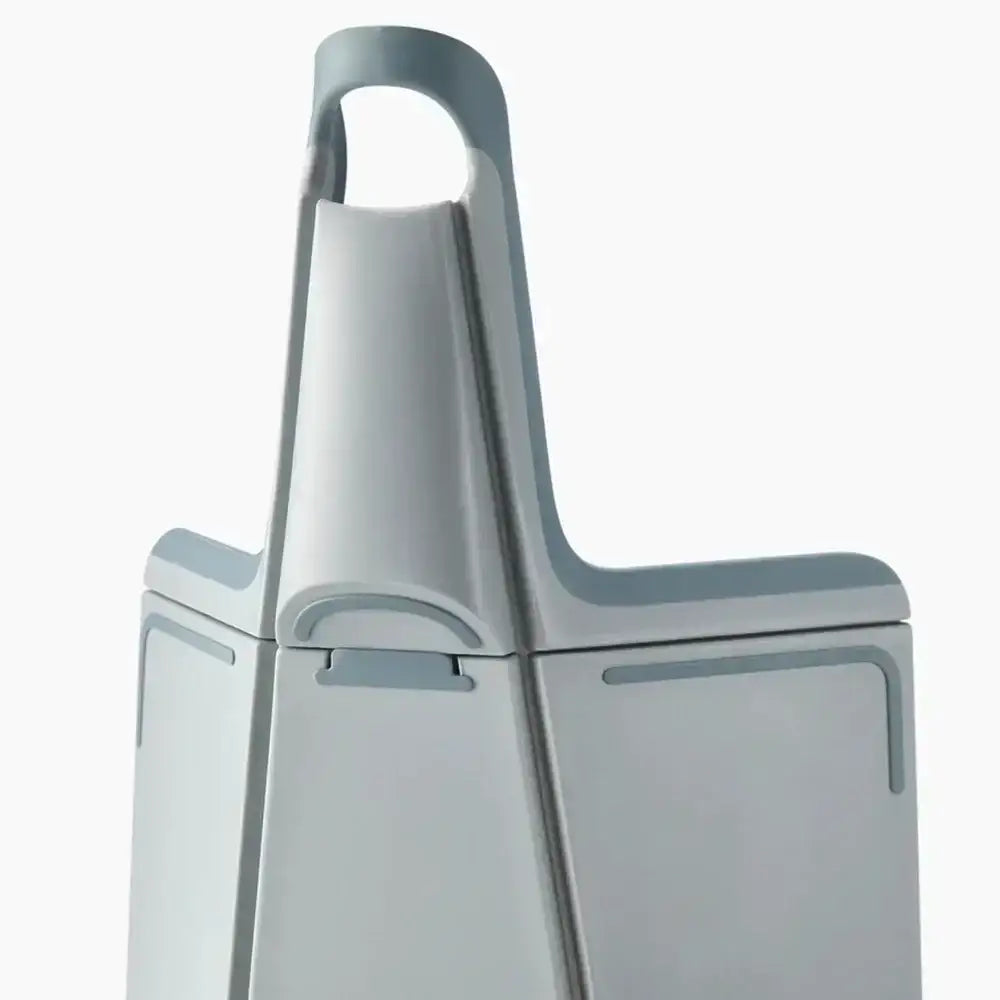 Gray and white plastic handle on a white background