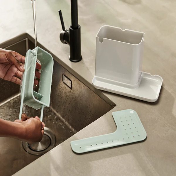 Joseph Joseph Caddy Kitchen Sink Organizer Stone Green